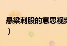 懸梁刺股的意思視頻（懸梁刺股的意思的含義）