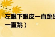 左眼下眼皮一直跳是吉是兇（為啥左眼下眼皮一直跳）