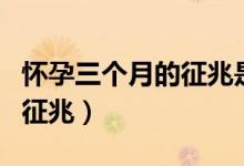 懷孕三個月的征兆是什么（懷孕三個月男孩的征兆）