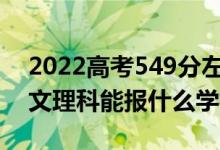 2022高考549分左右能上哪些大學（新高考文理科能報什么學校）
