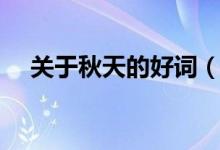 關(guān)于秋天的好詞（關(guān)于描寫秋天的好詞）