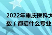 2022年重慶醫(yī)科大學(xué)各省招生計(jì)劃及招生人數(shù)（都招什么專業(yè)）