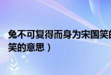 兔不可復(fù)得而身為宋國(guó)笑的意思是（兔不可復(fù)得 而身為宋國(guó)笑的意思）