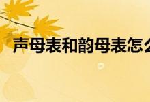 聲母表和韻母表怎么讀（聲母表和韻母表）