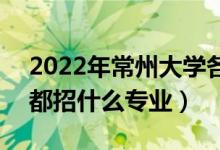 2022年常州大學(xué)各省招生計劃及招生人數(shù)（都招什么專業(yè)）