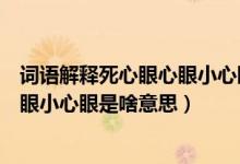 詞語解釋死心眼心眼小心眼是什么意思（詞語解釋死心眼心眼小心眼是啥意思）