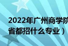 2022年廣州商學(xué)院招生計劃及招生人數(shù)（各省都招什么專業(yè)）
