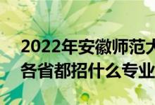 2022年安徽師范大學(xué)招生計劃及招生人數(shù)（各省都招什么專業(yè)）