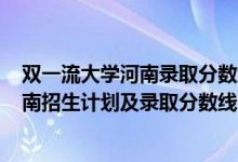 雙一流大學(xué)河南錄取分數(shù)線2020（2022年雙一流大學(xué)在河南招生計劃及錄取分數(shù)線）
