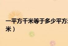 一平方千米等于多少平方米視頻（一平方千米等于多少平方米）