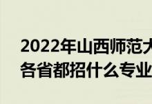 2022年山西師范大學(xué)招生計(jì)劃及招生人數(shù)（各省都招什么專業(yè)）