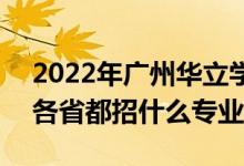 2022年廣州華立學(xué)院招生計劃及招生人數(shù)（各省都招什么專業(yè)）