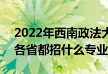 2022年西南政法大學(xué)招生計劃及招生人數(shù)（各省都招什么專業(yè)）