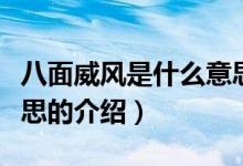 八面威風(fēng)是什么意思（關(guān)于八面威風(fēng)是什么意思的介紹）