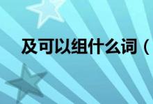 及可以組什么詞（漢字及可以組什么詞）