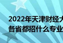 2022年天津財(cái)經(jīng)大學(xué)招生計(jì)劃及招生人數(shù)（各省都招什么專業(yè)）