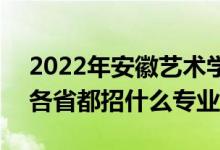 2022年安徽藝術(shù)學(xué)院招生計(jì)劃及招生人數(shù)（各省都招什么專業(yè)）