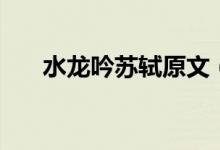 水龍吟蘇軾原文（水龍吟原文及翻譯）