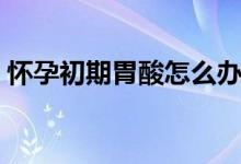 懷孕初期胃酸怎么辦（懷孕初期胃酸怎么辦）