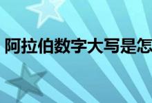 阿拉伯?dāng)?shù)字大寫是怎么寫（阿拉伯?dāng)?shù)字大寫）