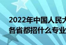 2022年中國人民大學(xué)招生計(jì)劃及招生人數(shù)（各省都招什么專業(yè)）