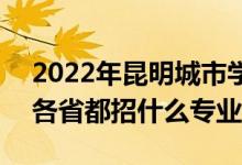 2022年昆明城市學(xué)院招生計劃及招生人數(shù)（各省都招什么專業(yè)）