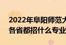 2022年阜陽師范大學(xué)招生計劃及招生人數(shù)（各省都招什么專業(yè)）