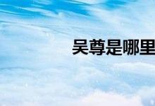 吳尊是哪里人（吳尊簡介）