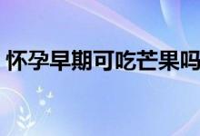 懷孕早期可吃芒果嗎（懷孕初期能吃芒果嗎）