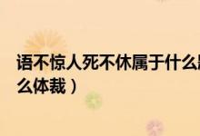 語不驚人死不休屬于什么題材體裁（語不驚人死不休屬于什么體裁）