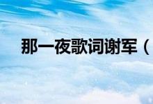 那一夜歌詞謝軍（那一夜歌詞是怎樣的）