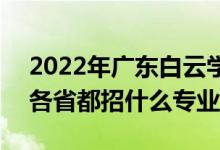 2022年廣東白云學(xué)院招生計劃及招生人數(shù)（各省都招什么專業(yè)）