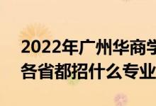 2022年廣州華商學院招生計劃及招生人數(shù)（各省都招什么專業(yè)）