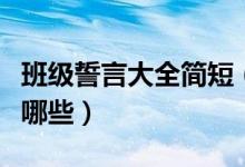 班級誓言大全簡短（班級誓言大全簡短句子有哪些）