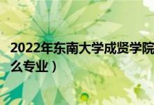 2022年東南大學(xué)成賢學(xué)院各省招生計(jì)劃及招生人數(shù)（都招什么專業(yè)）