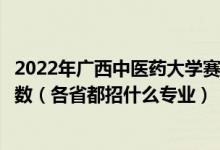 2022年廣西中醫(yī)藥大學(xué)賽恩斯新醫(yī)藥學(xué)院招生計劃及招生人數(shù)（各省都招什么專業(yè)）