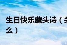 生日快樂藏頭詩（關(guān)于生日快樂的藏頭詩有什么）