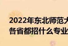 2022年東北師范大學(xué)招生計劃及招生人數(shù)（各省都招什么專業(yè)）