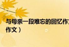 與母親一段難忘的回憶作文（怎么寫與母親一段難忘的回憶作文）