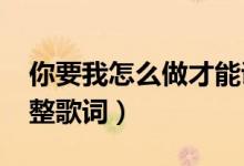 你要我怎么做才能說你愛我什么歌（9277完整歌詞）