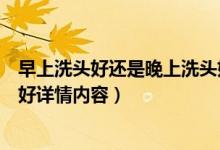 早上洗頭好還是晚上洗頭好（關(guān)于早上洗頭好還是晚上洗頭好詳情內(nèi)容）