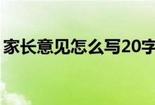 家長意見怎么寫20字（家長意見和建議大全）