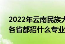 2022年云南民族大學(xué)招生計(jì)劃及招生人數(shù)（各省都招什么專業(yè)）