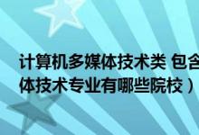 計(jì)算機(jī)多媒體技術(shù)類 包含專業(yè)（2022全國開設(shè)計(jì)算機(jī)多媒體技術(shù)專業(yè)有哪些院校）