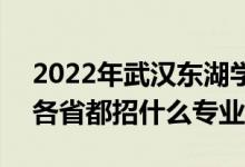2022年武漢東湖學院招生計劃及招生人數（各省都招什么專業(yè)）