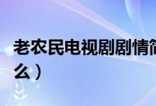 老農民電視劇劇情簡介（老農民電視劇講的什么）