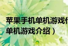 蘋果手機(jī)單機(jī)游戲什么好玩（有趣的蘋果手機(jī)單機(jī)游戲介紹）