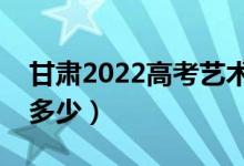甘肅2022高考藝術(shù)類(lèi)分?jǐn)?shù)線公布（分?jǐn)?shù)線是多少）