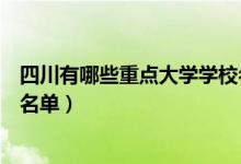 四川有哪些重點大學(xué)學(xué)校名單（四川有多少大學(xué)及重點大學(xué)名單）