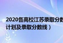 2020各高校江蘇錄取分?jǐn)?shù)線（2022年各大高校在江蘇招生計(jì)劃及錄取分?jǐn)?shù)線）